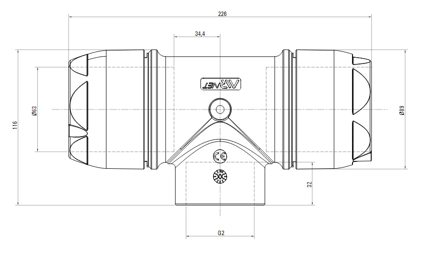 Trójniki redukcyjne ISO 228 DN63 2